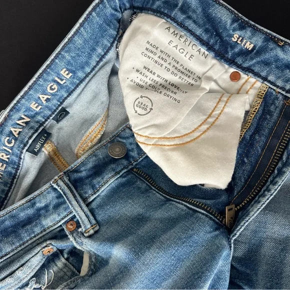 Men’s American Eagle Outfitters Airflex Slim Fit Blue Jeans 29x34 some flaws - Picture 3 of 11